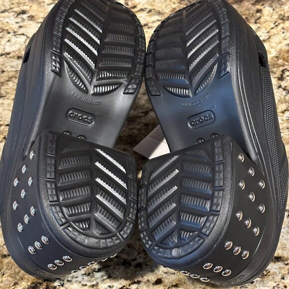 New CROCS SIREN STUDDED High Heel Light Weight Clog Black US Men's 12 F6 (E/P) - Picture 5 of 7